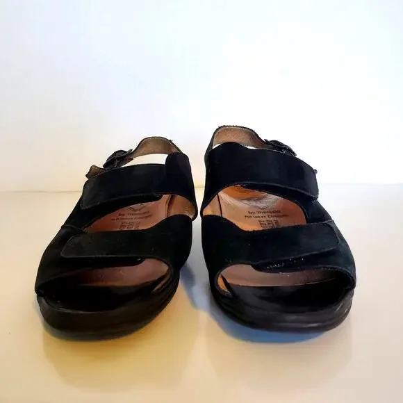 Fits by Theresia Leather Sandals Size 6 Slip on Comfort Shoes Open Toe and Heel - Picture 5 of 7